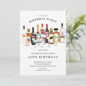 Modern Cocktail Birthday Party Invitation Kaart (Staand voorkant)