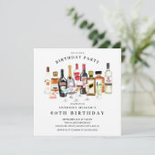 Modern Cocktail Birthday Party Invitation Kaart (Staand voorkant)