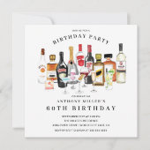 Modern Cocktail Birthday Party Invitation Kaart (Voorkant)