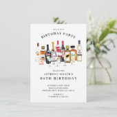 Modern Cocktail Birthday Party Invitation Kaart (Staand voorkant)