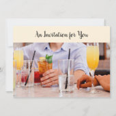 Modern Cocktail Birthday Party Kaart (Achterkant)