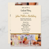 Modern Cocktail Birthday Party Kaart (Voorkant / Achterkant)