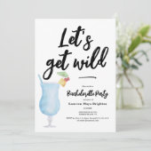 Modern Cocktail Glass Bachelorette Party Kaart (Staand voorkant)