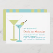 Modern Cocktail Party Invitation Kaart (Voorkant / Achterkant)