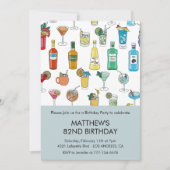 Modern Cocktail Pattern Contemporary 82ste verjaar Kaart (Voorkant)