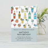 Modern Cocktail Pattern Hedendaagse 96e verjaardag Kaart (Staand voorkant)