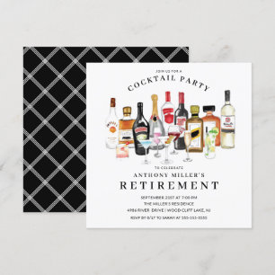 Modern Cocktail Retirement Party Invitation Kaart