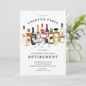 Modern Cocktail Retirement Party Invitation Kaart (Staand voorkant)