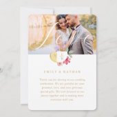 Modern Cocktails Citrus Waterverf Floral Paradise Bedankkaart (Achterkant)