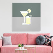 Modern Cocktails Colorblock Canvas Afdruk (Insitu (Woonkamer))