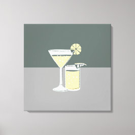 Modern Cocktails Colorblock Canvas Afdruk