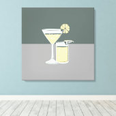 Modern Cocktails Colorblock Canvas Afdruk (Insitu (Houten vloer))