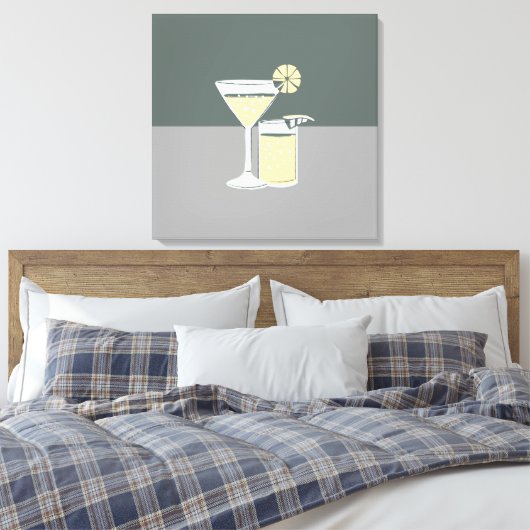 Modern Cocktails Colorblock Canvas Afdruk (Insitu (Slaapkamer))