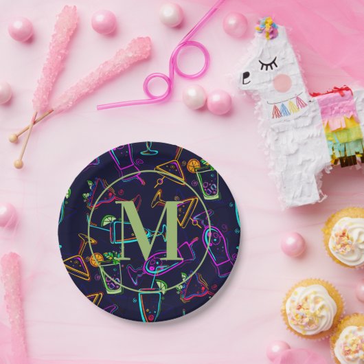 Modern Cocktails Happy Hour Monogram Bord (Feest)