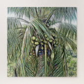 Modern Coconuts Palm Tree Tropical Greenery Legpuzzel (Verticaal)