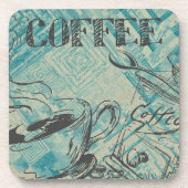 Modern Coffee Art Sketch Blue Bier Onderzetter (Voorkant)