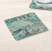Modern Coffee Art Sketch Blue Kartonnen Onderzetters (Schuin)