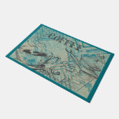 Modern Coffee Art Teal Deurmat (Schuin)