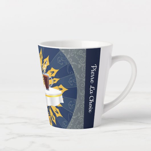 Modern Coffee Bar Deco Aesthetic Personalized Latte Mok (Rechts)