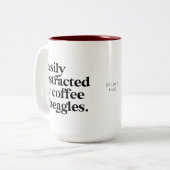 Modern Coffee & Beagle Hondenliefhebber gepersonal Tweekleurige Koffiemok (Voorkant links)