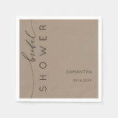 Modern Coffee Beige Bridal Shower Servet (Voorkant)