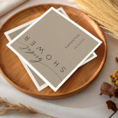 Modern Coffee Beige Bridal Shower Servet