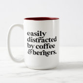 Modern Coffee & Berners Hondenliefhebber op maat Tweekleurige Koffiemok (Links)