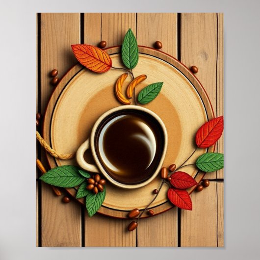 Modern Coffee Illustration Poster (Voorkant)
