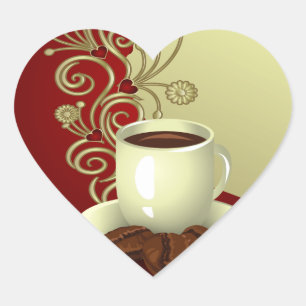 Modern Coffee Lover Hart Sticker