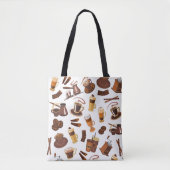 Modern Coffee Lover Pattern Tote Bag (Voorkant)
