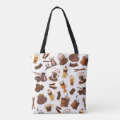Modern Coffee Lover Pattern Tote Bag (Achterkant)