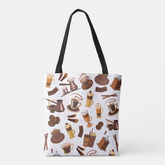 Modern Coffee Lover Pattern Tote Bag (Achterkant)