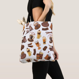 Modern Coffee Lover Pattern Tote Bag