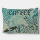 Modern Coffee Lovers Cafe Art Sketch Blue Etui (Achterkant)