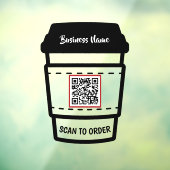 Modern Coffee Shop Scan QR Code Order Menu Raamsticker (Vel 3)