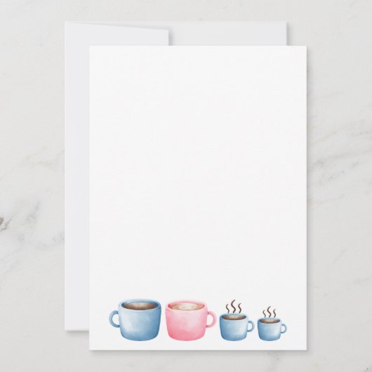 Modern Coffee Thema Schattigee 2e Baby Sprinkle Kaart (Achterkant)