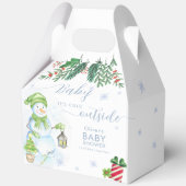 Modern Cold Outside Floral Snowman Baby Shower  Bedankdoosjes (Voorkant)