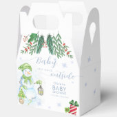 Modern Cold Outside Floral Snowman Baby Shower  Bedankdoosjes (Open)