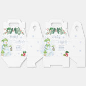 Modern Cold Outside Floral Snowman Baby Shower  Bedankdoosjes (Ongevouwen)