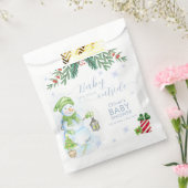 Modern Cold Outside Floral Snowman Baby Shower  Bedankzakje (Gezegeld)