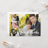 Modern Collage 4 Foto Weddenschap Hartelijk dank Kaart (Voorkant / Achterkant in situ)