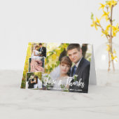 Modern Collage 4 Foto Weddenschap Hartelijk dank Kaart (Gele Bloem)