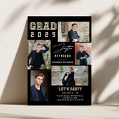 Modern Collage 5 foto's Afstuderen Uitnodiging