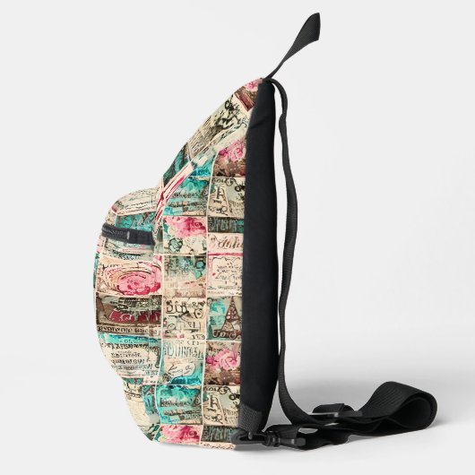 Modern collage background Retro illustrations Sling Bag (Rechts)