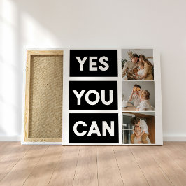 Modern Collage Family Photo & Motivation Quote Canvas Afdruk