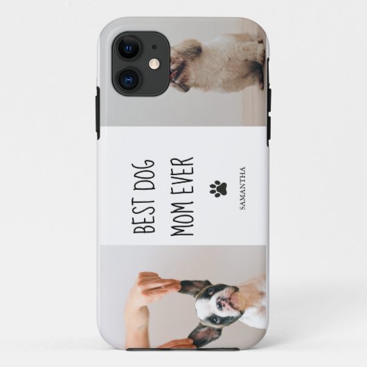 Modern Collage Foto Best Mam Dog Ever Case-Mate iPhone Case (Achterkant)