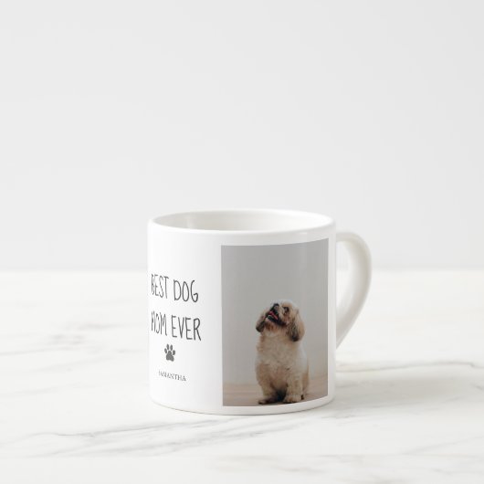 Modern Collage Foto Best Mam Dog Ever Espresso Kop (Voorkant rechts)