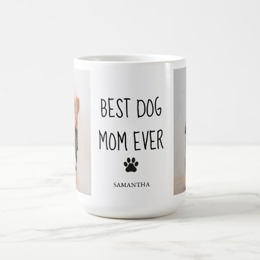 Modern Collage Foto Best Mam Dog Ever Koffiemok (Center)
