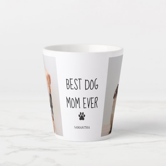 Modern Collage Foto Best Mam Dog Ever Latte Mok (Voorkant)