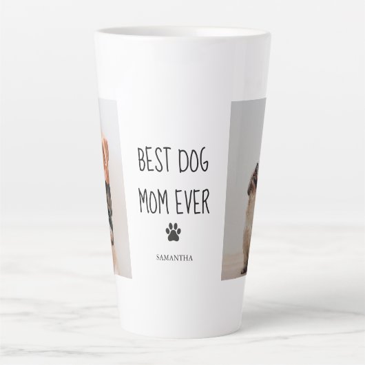 Modern Collage Foto Best Mam Dog Ever Latte Mok (Voorkant)